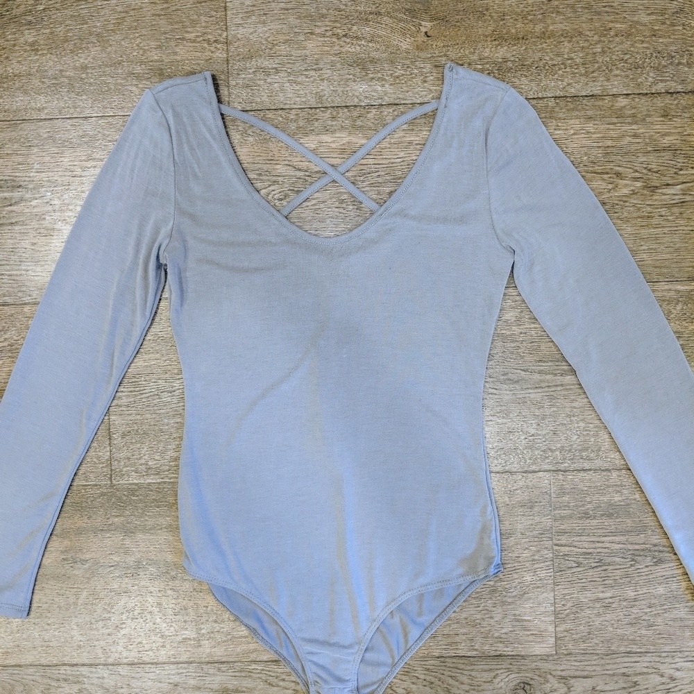 Grey body suit